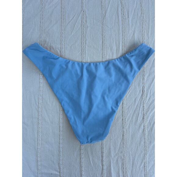 NWT J. Crew Curved-waist Cheeky Bikini Bottom, Light Blue, Sz M - Picture 2 of 5